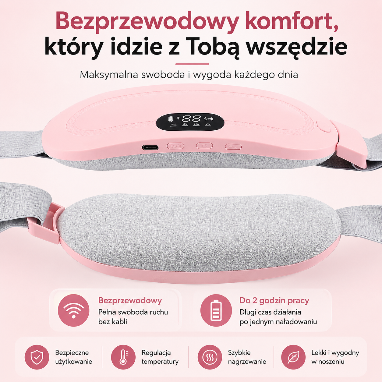 Lunera™ – Elektryczny Pas Grzewczy na Skurcze Menstruacyjne